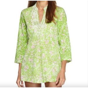Lilly Pulitzer Sunnyside Lion Sarasota Beaded Tunic Top XS